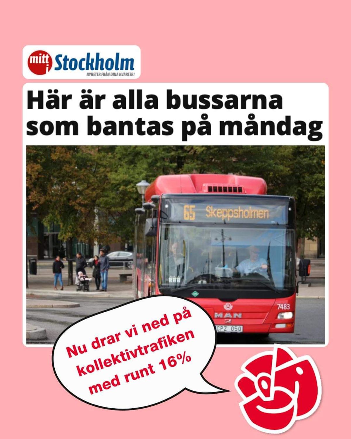 Nerdragning på bussar 56:än.